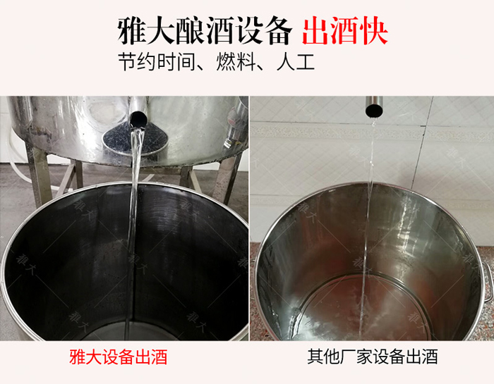 9.6雅大釀酒設備出酒速度對比
